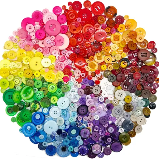 500-700 PCS Assorted Mixed Color Resin Buttons 2 and 4 Holes Round Craft for Sewing DIY Crafts Children's Manual Button Painting,DIY Handmade Ornament