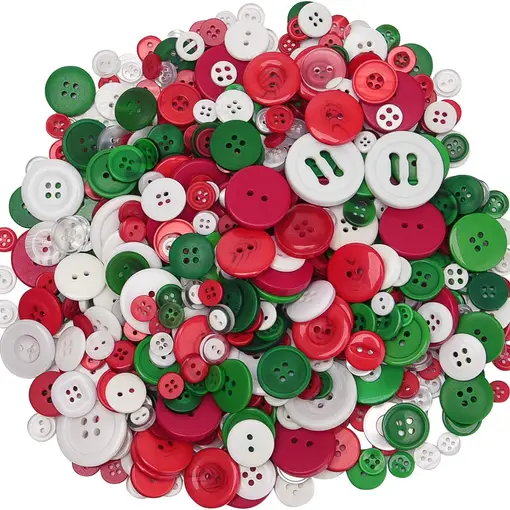 300g Christmas Craft Buttons Handmade Sewing Button with 2 or 4 Holes for Sewing, Art Crafts Projects, DIY Decoration