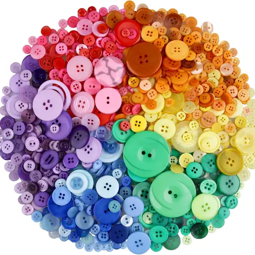 Greentime 600-700 PCS Mixed Color Assorted Sizes Round Resin Buttons for Crafts Sewing DIY Manual Button Painting DIY Handmade Ornament Buttons